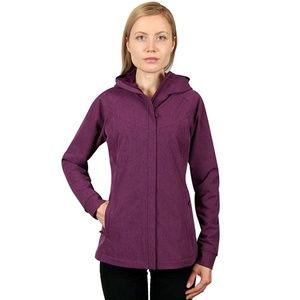 Fleece Velour Pile Lining Hooded Jacket Purple Small Hiking Camping Gorpcore